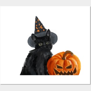 Halloween - Cat - New Year - Pumpkin Posters and Art